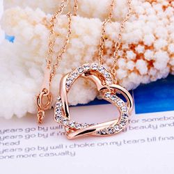 Romantic Crystal Hearts Necklace