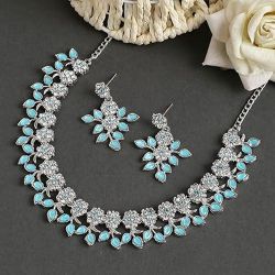 Elegant Crystal AD Diamond Jewelry Set to Nipani