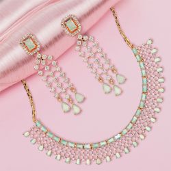 Classic AD Floral Necklace Set to Nipani