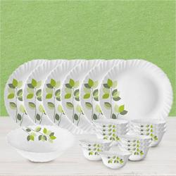 Fancy Larah by Borosil Green Leaves Silk Series Dinner Set to Marmagao