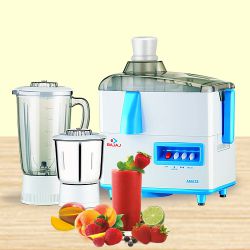 Crafty Bajaj Juicer Mixer Grinder in White and Blue to Sivaganga