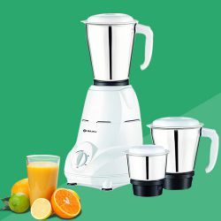 Impressive Bajaj 3 Jar Mixer Grinder in White to Dadra and Nagar Haveli