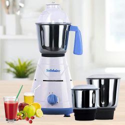 Perfect Solidaire White and Blue Mixer Grinder with 3 Jars to Andaman and Nicobar Islands