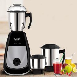 Ravishing Maharaja Whiteline 3 Jars Black n Silver Mixer Grinder to Marmagao