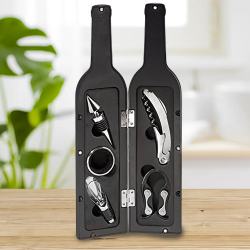 Attractive 5 Pc Bottle Shaped Wine Accessory Kit to Alwaye