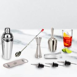 Charming 9 Pc Stainless Steel Bar Set