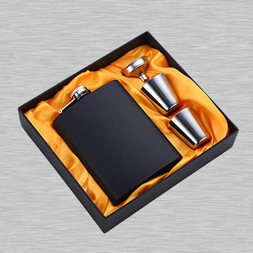 Exclusive Stainless Steel Hip Flask with Two Shot ... to Nipani
