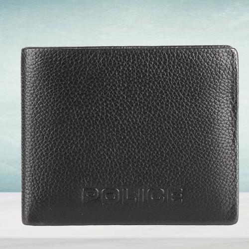 Alluring Police Brand Mens Leather Wallet in Black to Marmagao