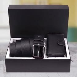 Stunning Hide and Skin Mens Leather Card Holder N Formal Belt to Nipani