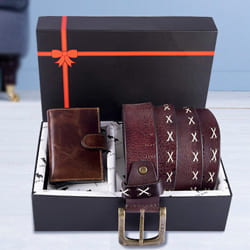 Amusing Hide and Skin Mens Leather Card Holder, Belt N KN95 Mask