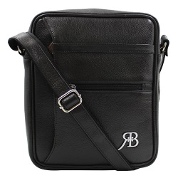 Mens Leather Sling Bag with Cross Pocket to India