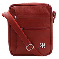 Raving Red Leather Sling for Gents to Marmagao