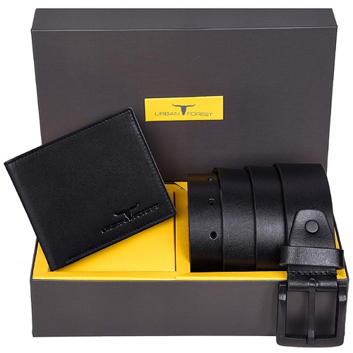 Fashionable Black Wallet N Belt Combo Gift for Men to Nipani