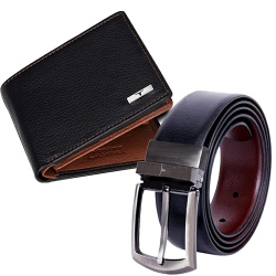 Classy Urban Forest Wallet N Reversible Belt Set for Men to Dadra and Nagar Haveli