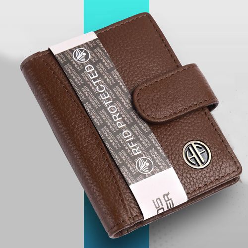 Classic Leather RFID Protected Card Holder Wallet to Perintalmanna