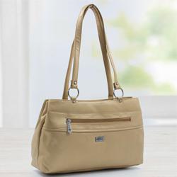 Special Leather Handbag for Her in Golden Color<br>