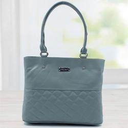 Amazing Gray Color Leather Vanity Bag for Ladies