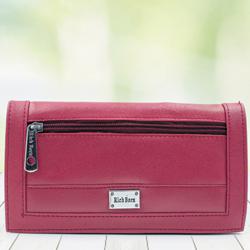 Beautiful Womens Red Color Leather Vanity Bag
