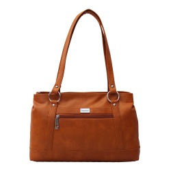 Classy Womens Tan Color Office Bag with Dual Chamber to Nipani