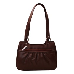 Classy Brown Shoulder Bag for Women with Dual Zip