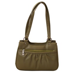 Double Partition Olive Ladies Fancy Design Bag