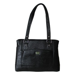 Mesmerizing Black Vanity Bag for Women with Front Zip
