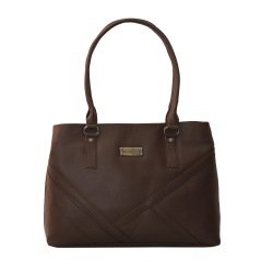 Dashing Brown Leather Vanity Bag for Women