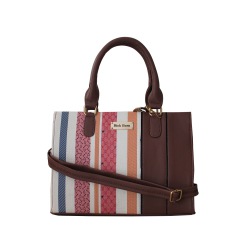 Alluring Vanity Bag in Striped N Plain Combination