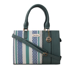 Designer Vanity Bag in Striped N Plain Combination to Alwaye