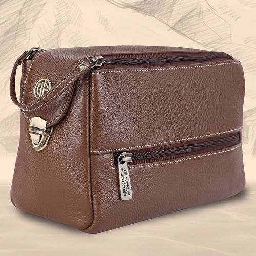 Premium Leather Toiletry Bag to Nipani