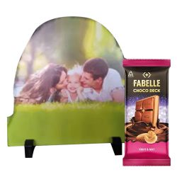 Wonderful Personalized Photo Rock Stone with Fruit n Nut Chocolate