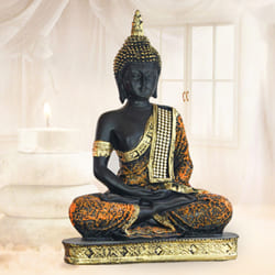 Auspicious Sitting Buddha Polyresin Statue to Ambala