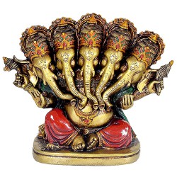 Wonderful Panchmukhi Lord Ganesha Resin Idol