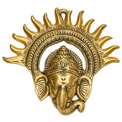 Excellent Golden Lord Ganesh Wall Art Decor
