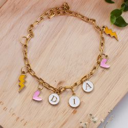 Stunning Personalized Charm Name Bracelet to Lakshadweep