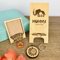 Marvellous Mothers Day Magnet Frame N Keychain Combo to Alwaye