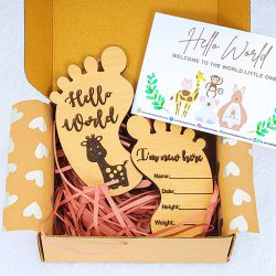 Adorable Feet Shaped Baby Announcement Plague Gift to Chittaurgarh
