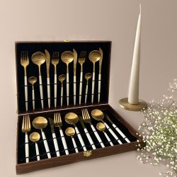 Luxury White Gold Dining Set