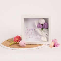 Lovely Mothers Day Crochet Tulip Frame Gift