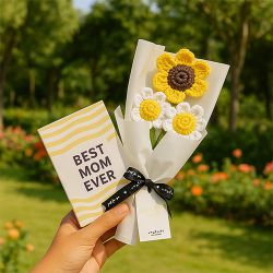 Adorable Mothers Day Crochet Sunflower N Chocolate
