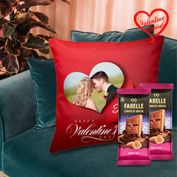 Magical Personalized Cushion with ITC Fabelle Chocolate Twin Bars
