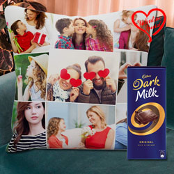 Smarty Personalized Cushion with a Cadbury Dark Milk Chocolate Bar