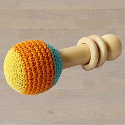 Marvelous Wooden Non-Toxic Crochet Shaker Rattle Toy to Viluppuram