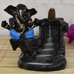 Wonderful Ganesha with Smoke Scented Backflow Cone Incense Holder to Aizwal