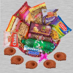 Appetizing Diwali Festive Party Hamper with Diyas to Uthagamandalam