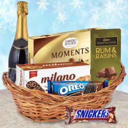 Thoughtful Decadence Gift Hamper with Fruit Wine