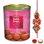 Angelic Rakhi with Bikaji Gulab Jamun to Rakhi-to-newzealand.asp