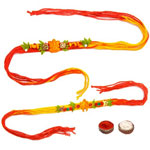 Elegant Ganesha Rakhi Set to Rakhi-to-newzealand.asp