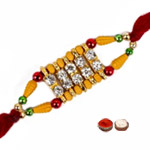 Attractive 1 White Beaded Rakhi to Rakhi-to-newzealand.asp