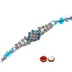 Gorgeous One Blue and White Stone Studded Rakhi to Rakhi-to-newzealand.asp